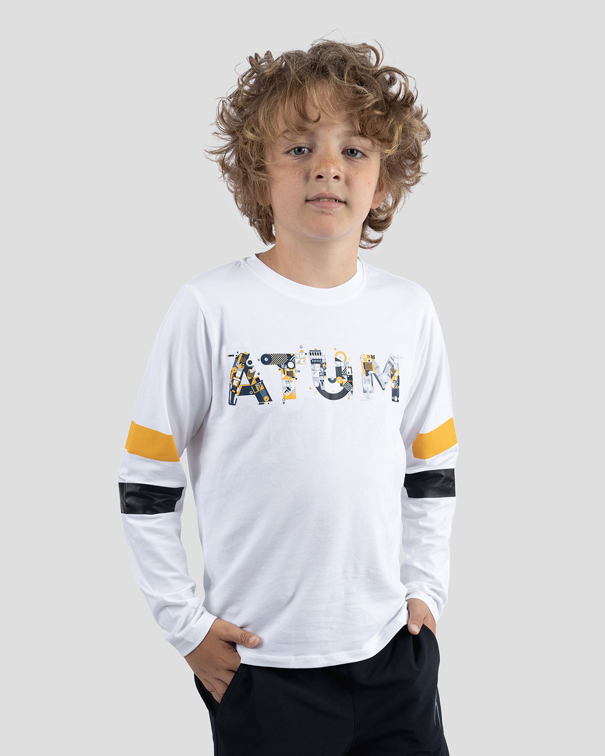 White Long-Sleeves Training T-shirt for Teen Boys