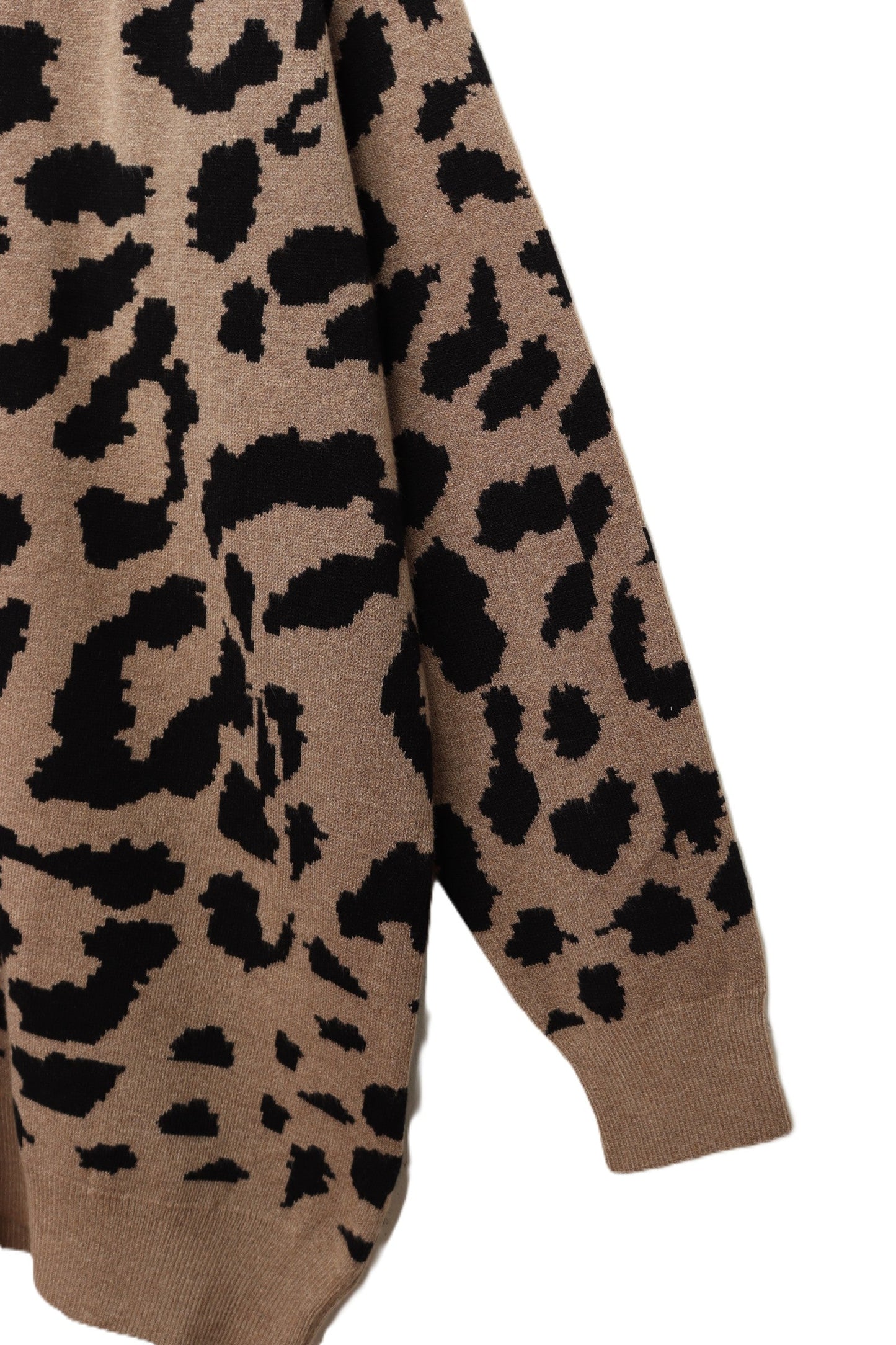 Wool Leopard Print Cardigan