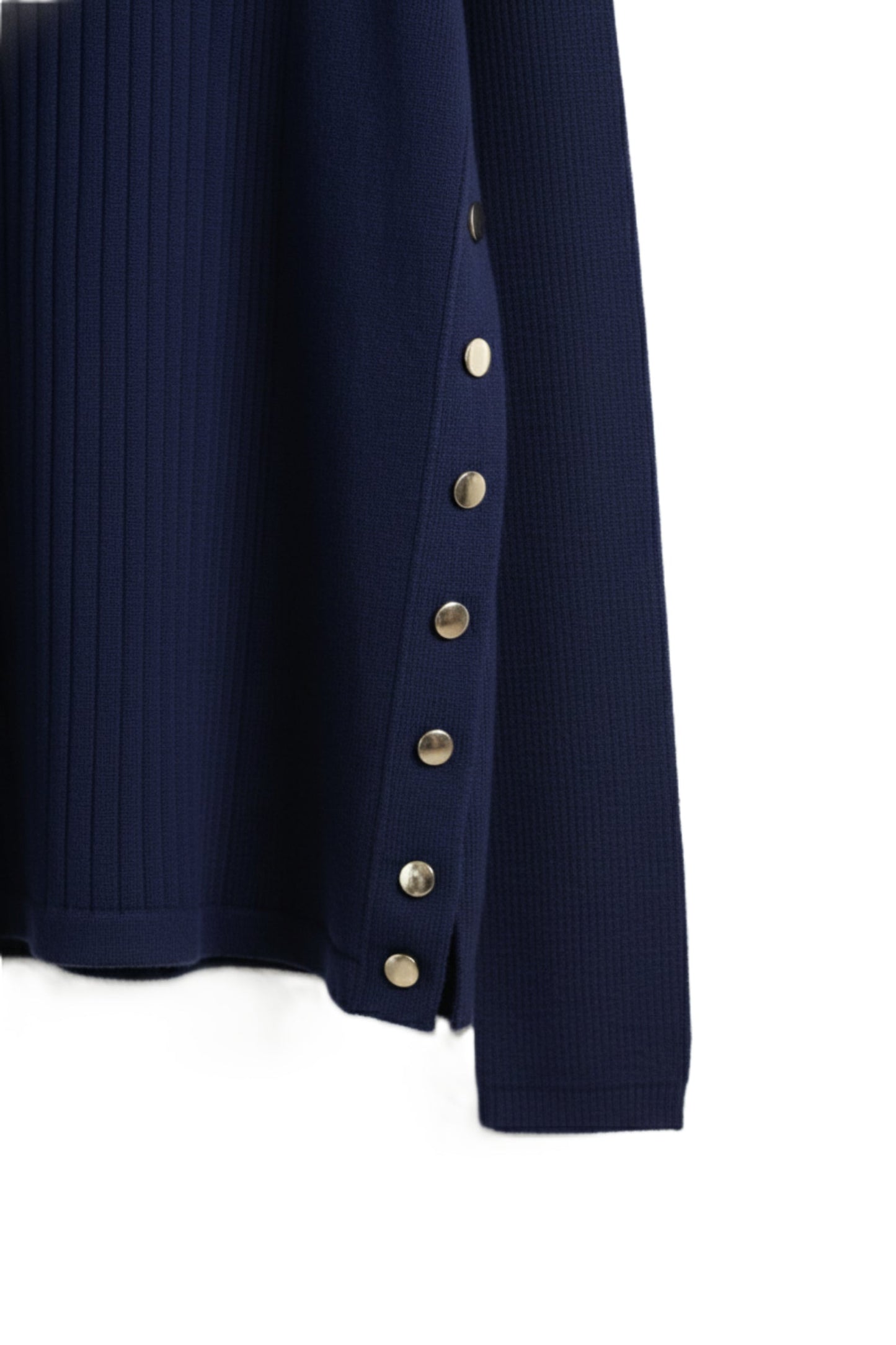 Ribbed Pullover with Side Buttons