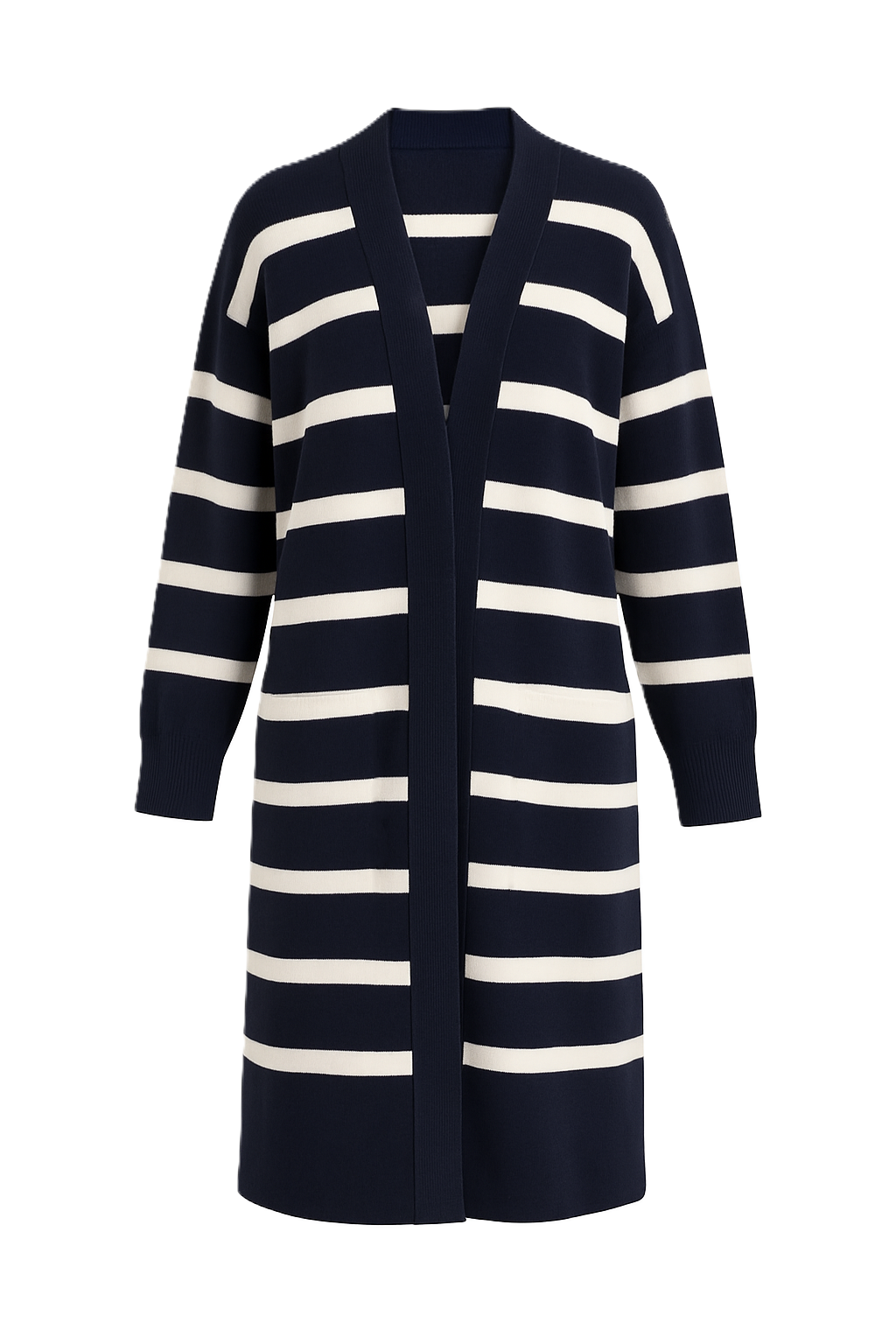 Striped Knit Midi Cardigan