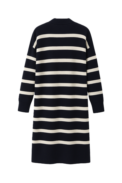 Striped Knit Midi Cardigan