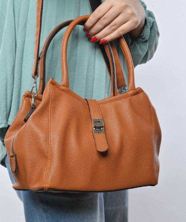 Havana Twist Lock Handbag with Extra Strap