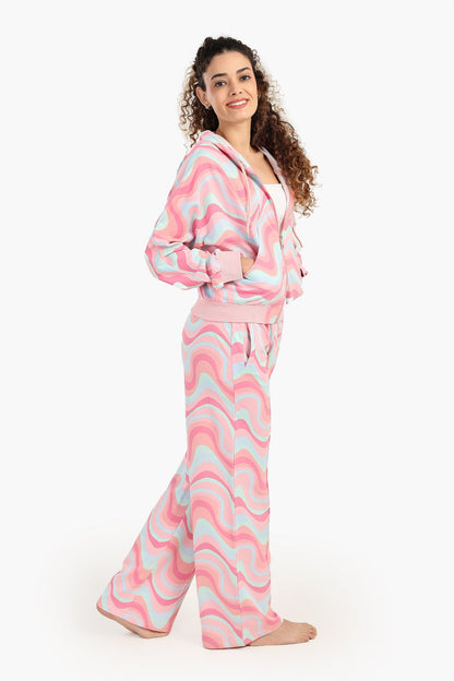 طقم بيجامة بنقشة حلوى القطن