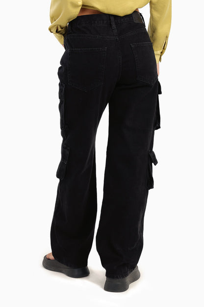 بنطال جينز كارغو أسود