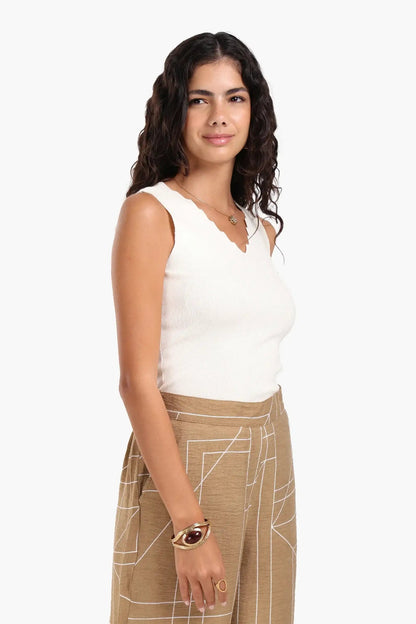 Seamless Zigzag V-Neck Top