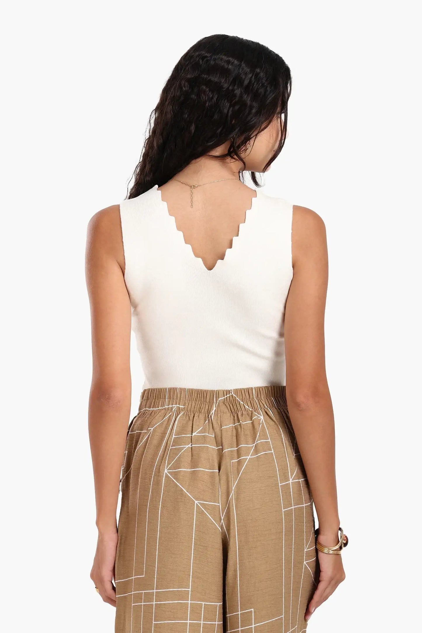 Seamless Zigzag V-Neck Top