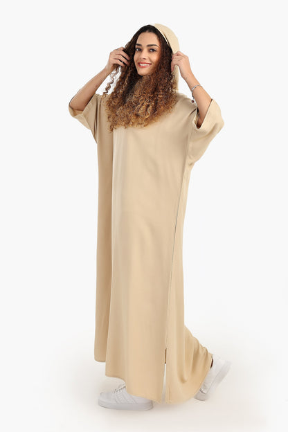 فستان كبير الحجم برقبة على شكل حرف V