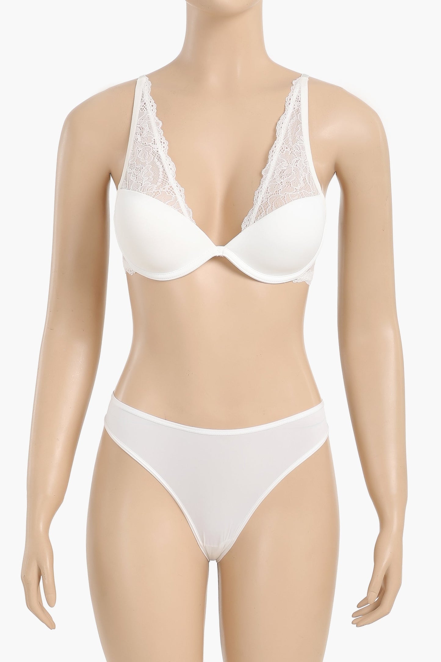 Wired Bra with Lace Panty Set