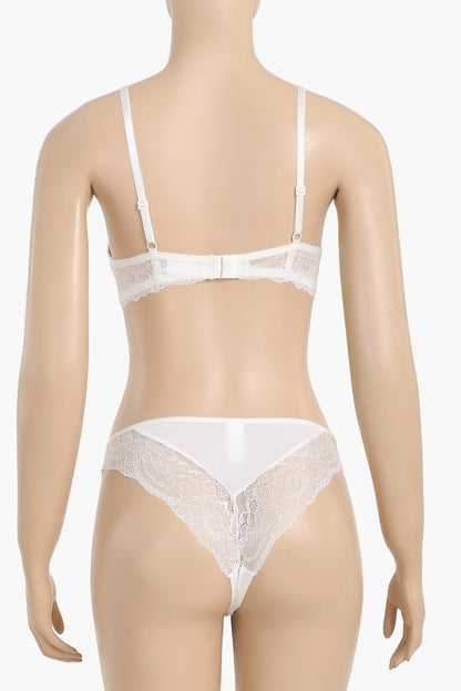 Wired Bra with Lace Panty Set