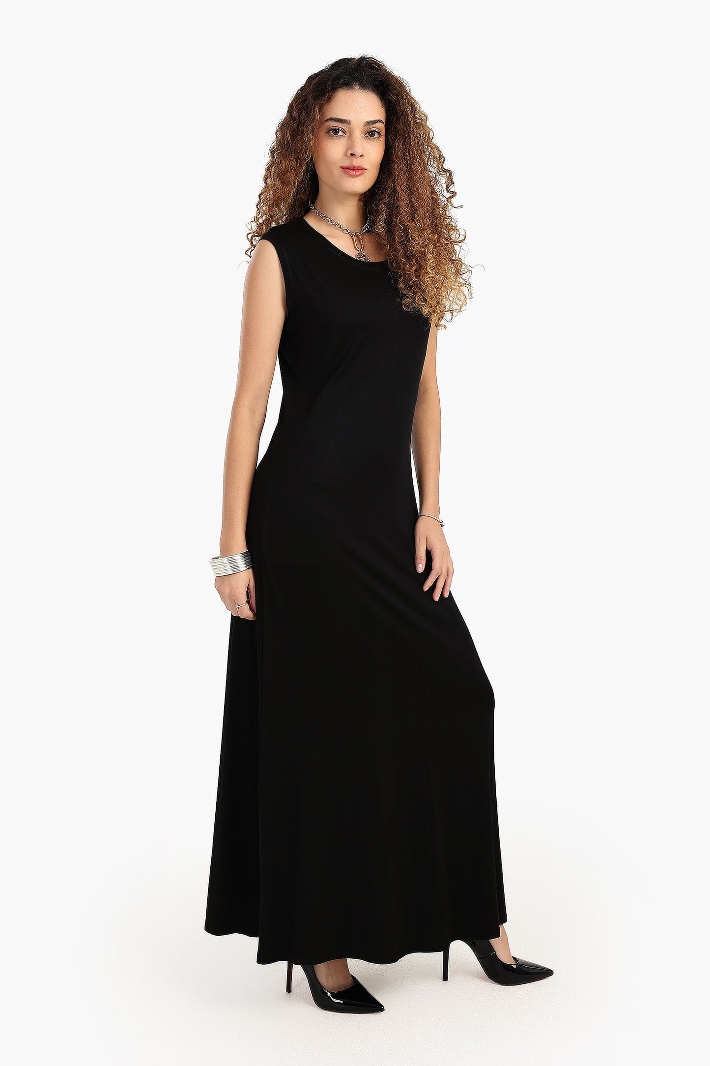 Viscose Solid Pattern Dress