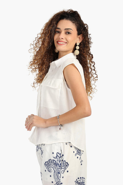 قميص كلاسيكي من مزيج القطن