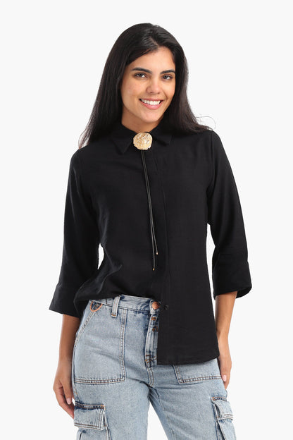 Shirt with Full Hidden Placket