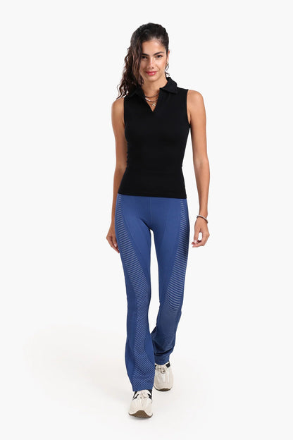 بلوزة بياقة بولو بدون درزات