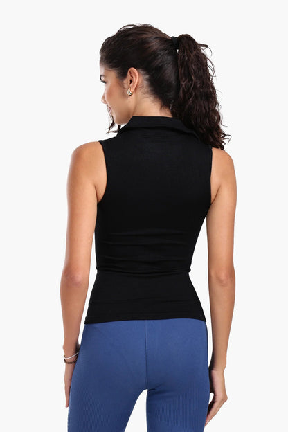 بلوزة بياقة بولو بدون درزات