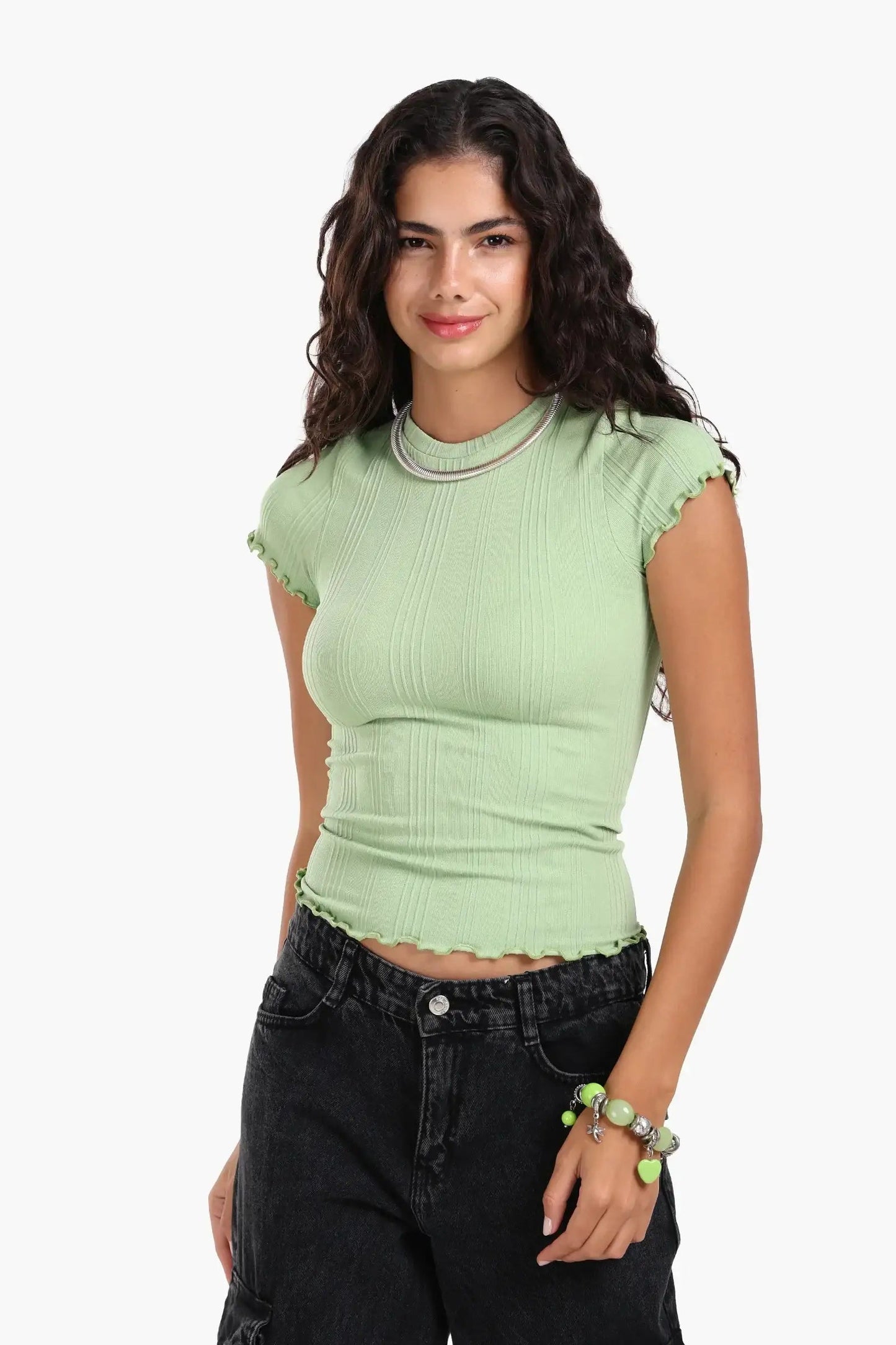 Seamless Ribbed Slim Fit Top