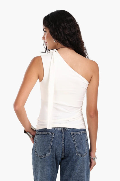 One Shoulder Ruched Top