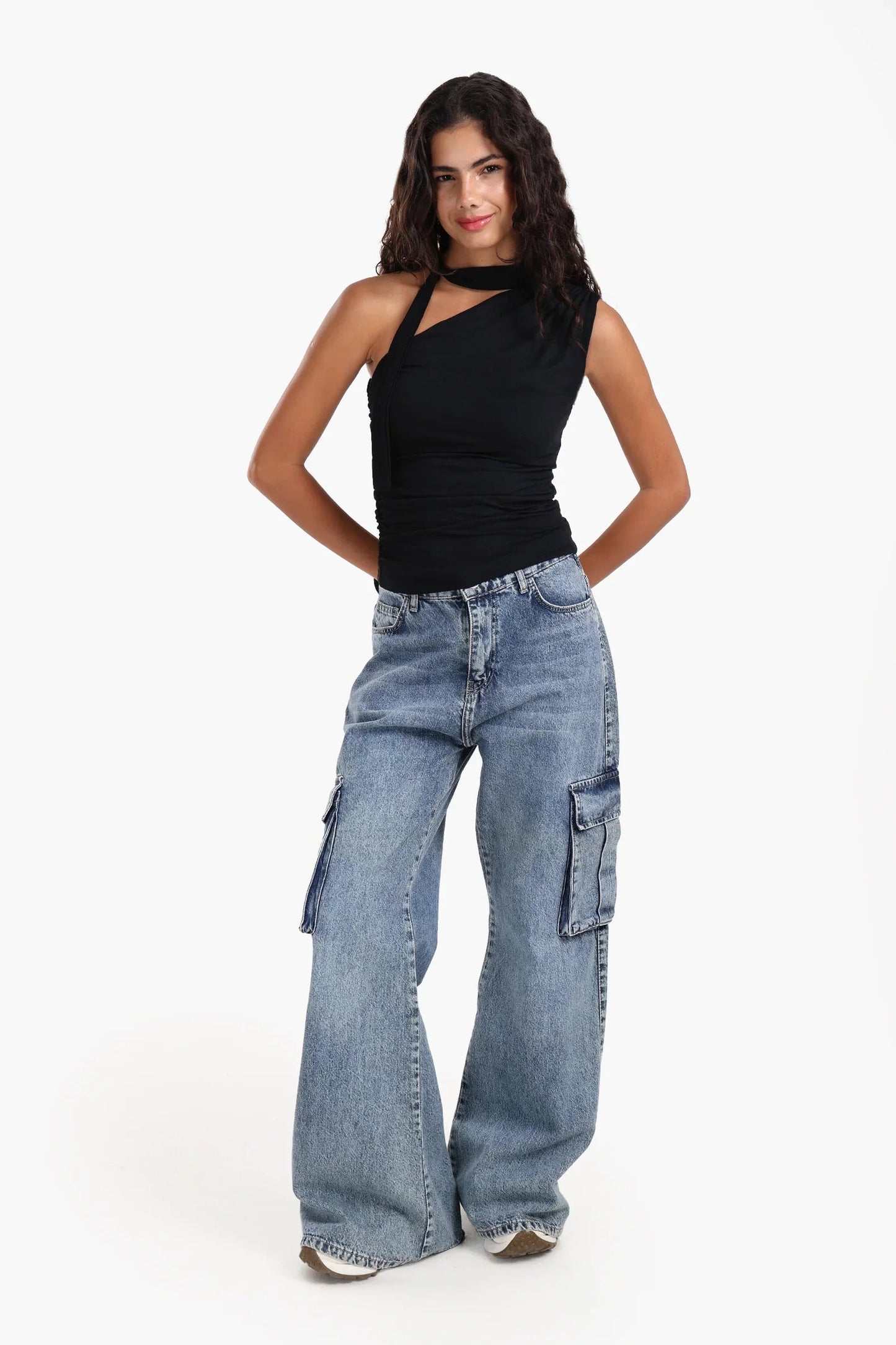 One Shoulder Ruched Top