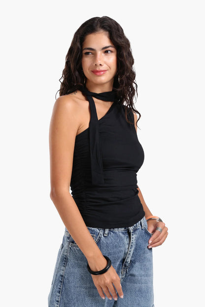 One Shoulder Ruched Top