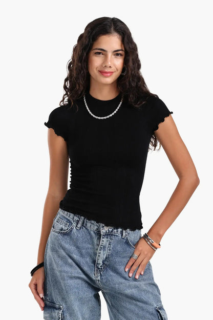 Seamless Ribbed Slim Fit Top