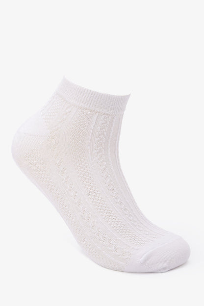 Textured Cotton Socks - 3 Pairs