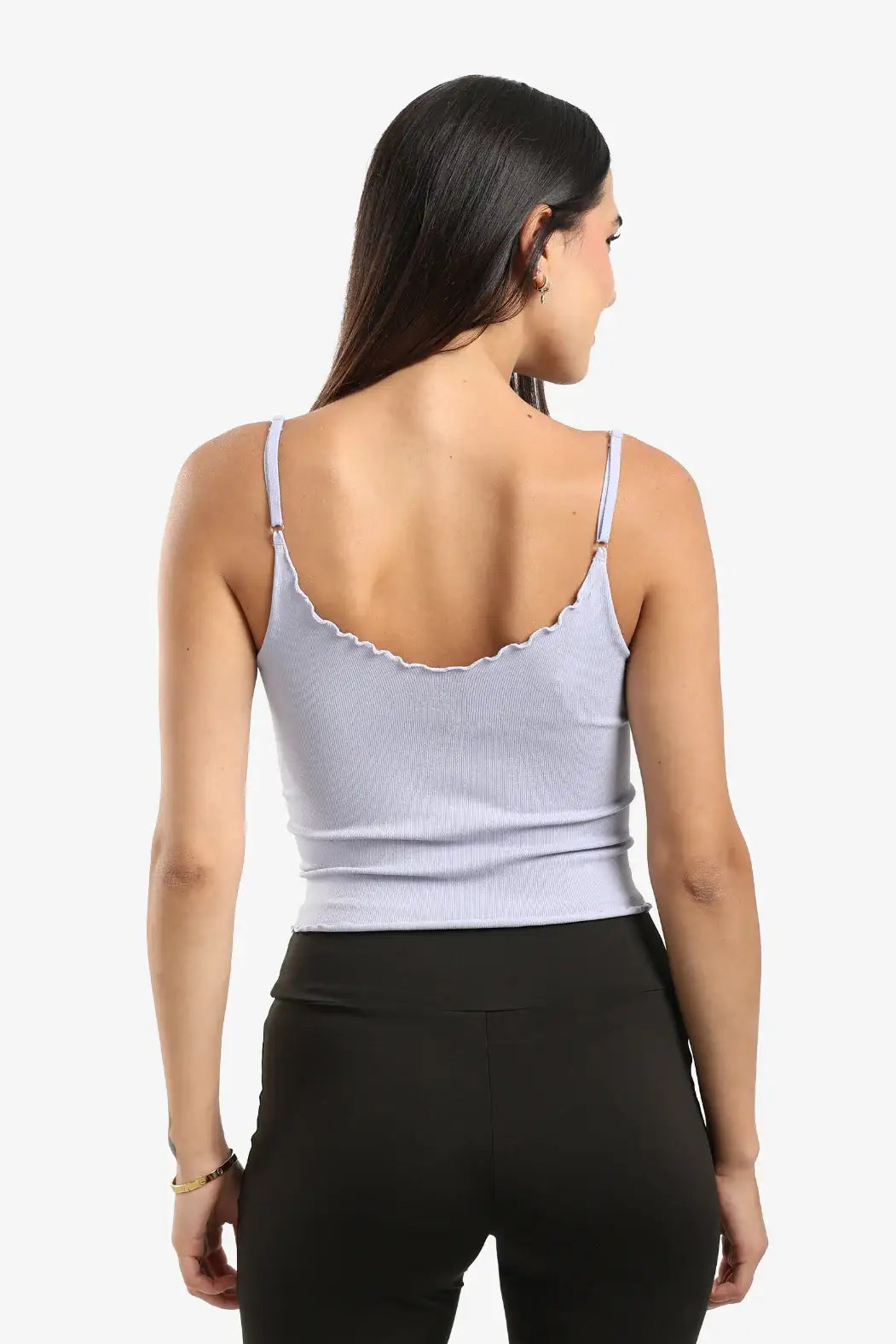 Plunge Ruffled Neck Top