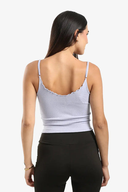 Plunge Ruffled Neck Top