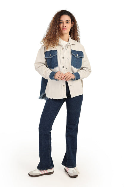 قميص من الجبردين والدنيم