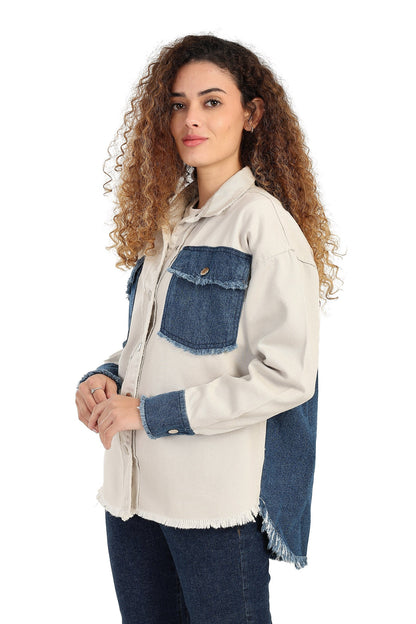 قميص من الجبردين والدنيم