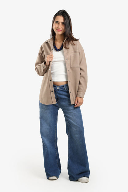 قميص خارجي من الصوف بأزرار