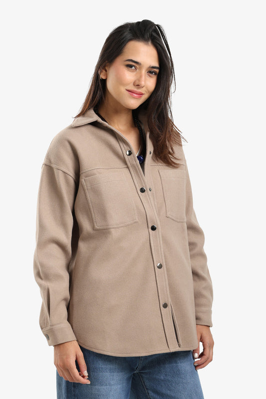 Button-Down Fleece Overshirt