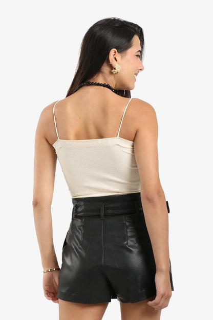 Ribbed Square Neck Top