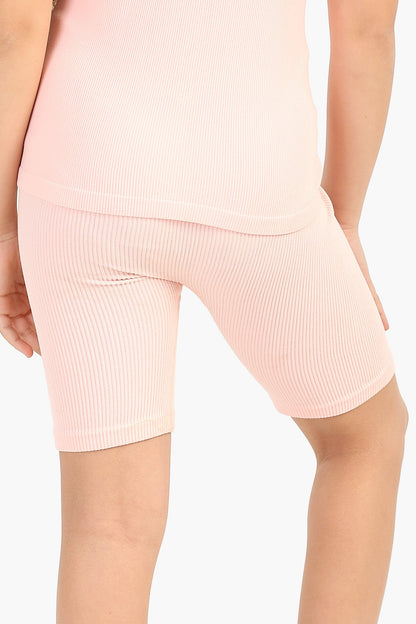 Ribbed Cycling Shorts for Girls