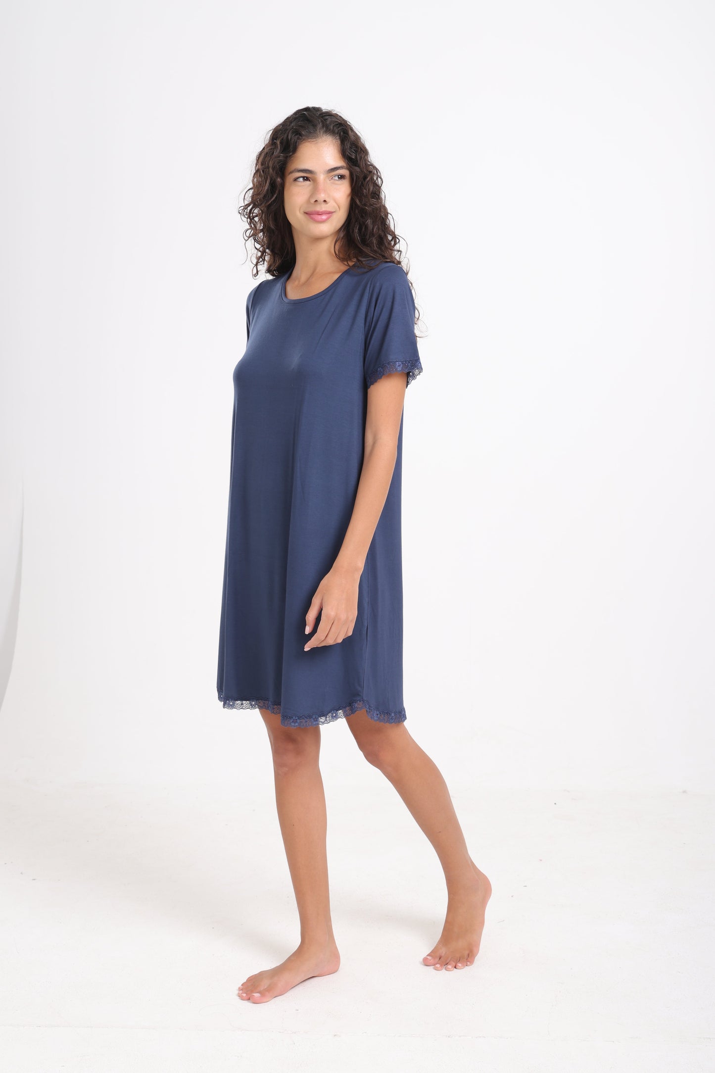 Lightweight Nightgown with Lace