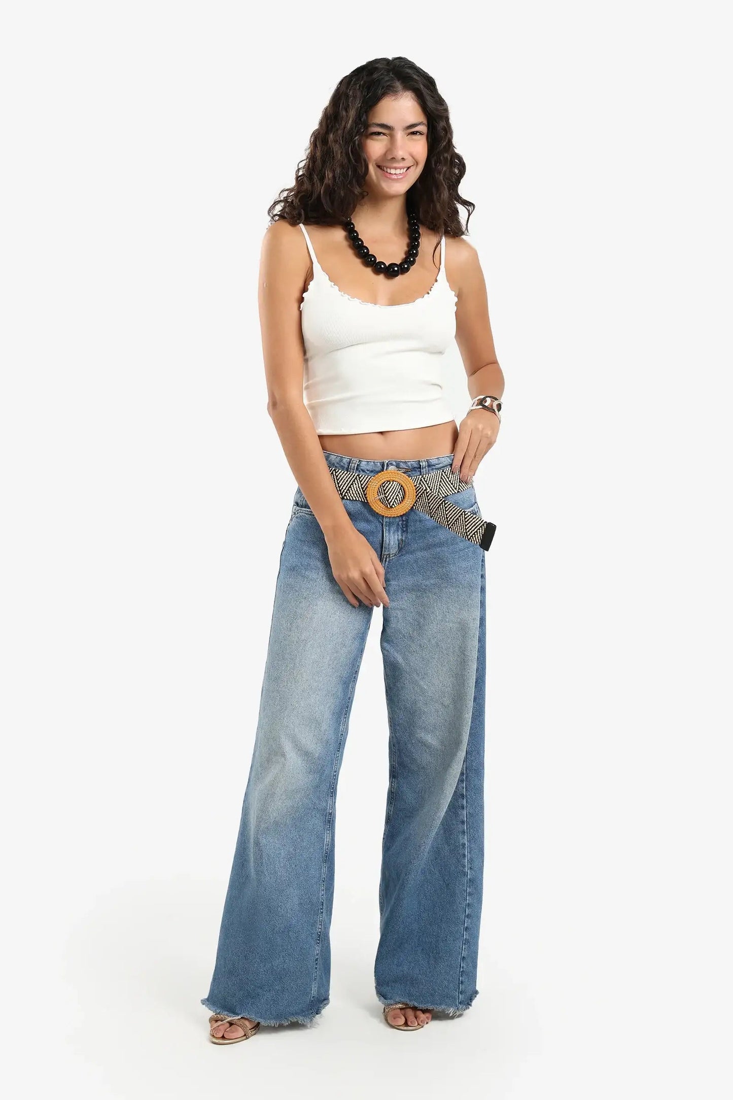 Plunge Ruffled Neck Top