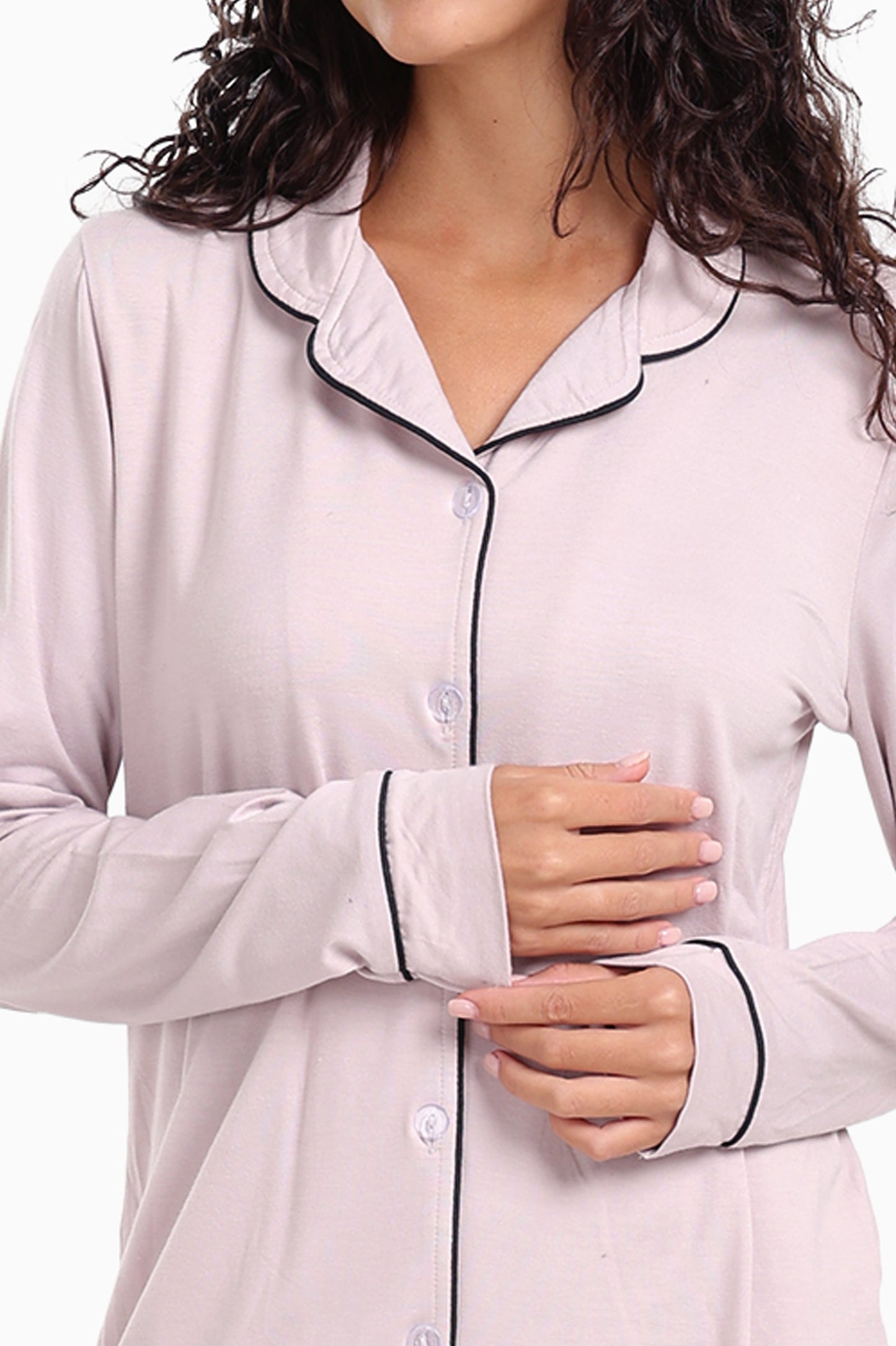 طقم بيجامة من الفيسكوز المتباين