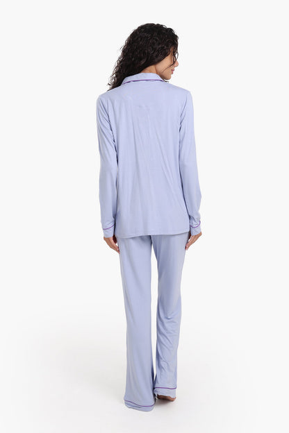 طقم بيجامة من الفيسكوز المتباين