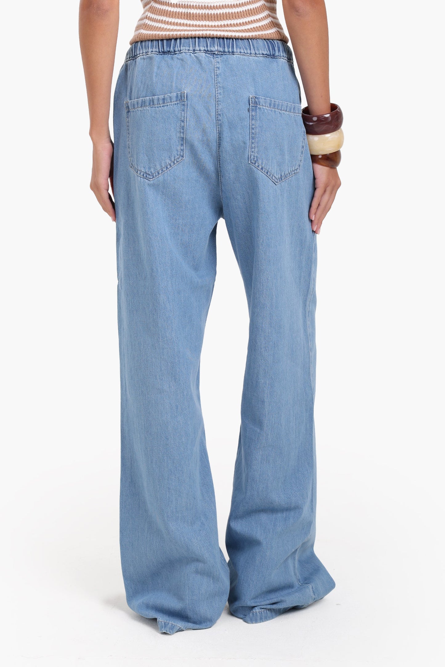 Wide-Leg Relaxed Denim Pants