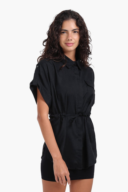 Lounge Shirt with Drawstring Waist