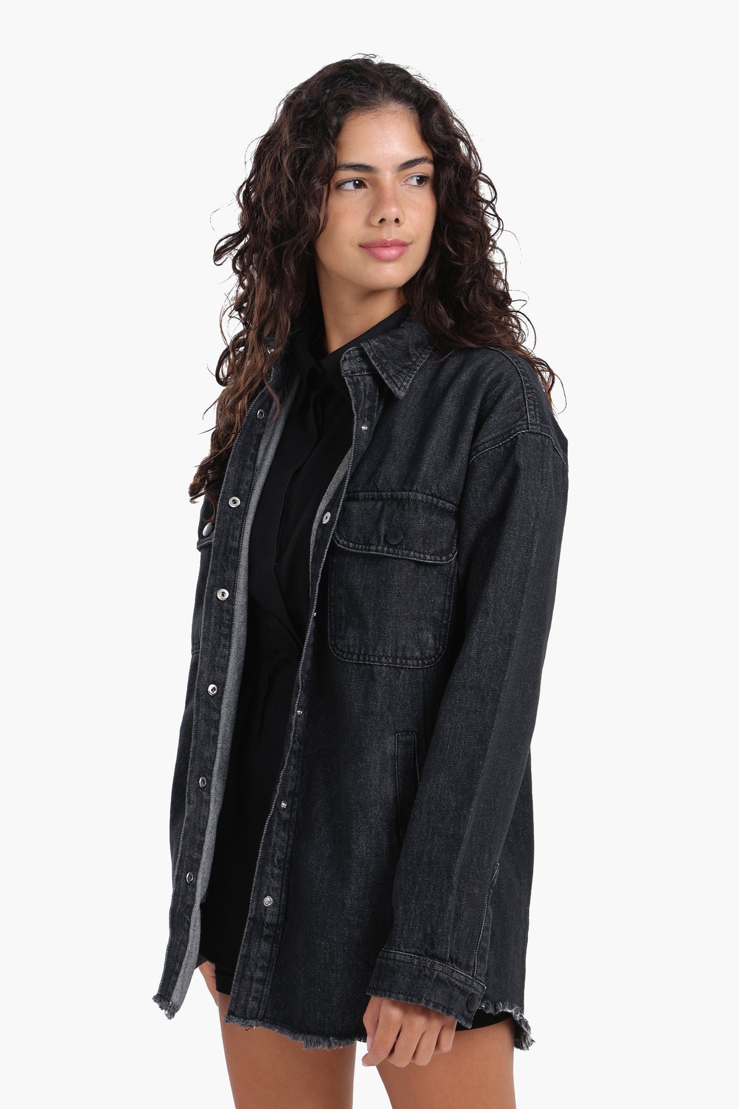Black Shirt with Chest Pockets
