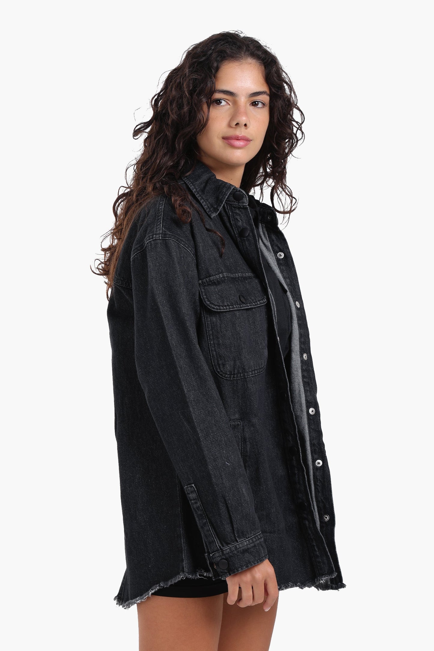 Black Shirt with Chest Pockets