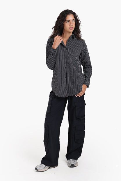 بنطلون كارغو عالي الخصر