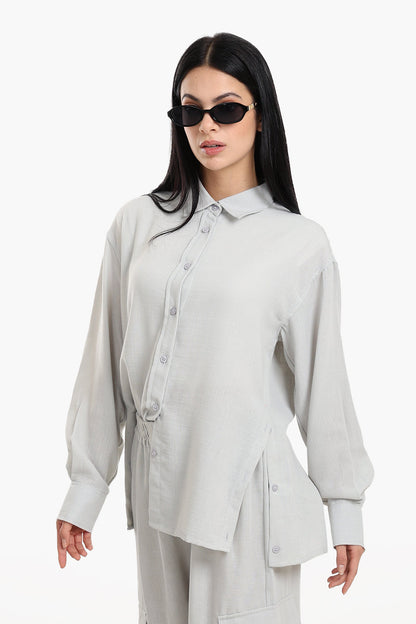 Lounge Shirt with Buttoned Slit