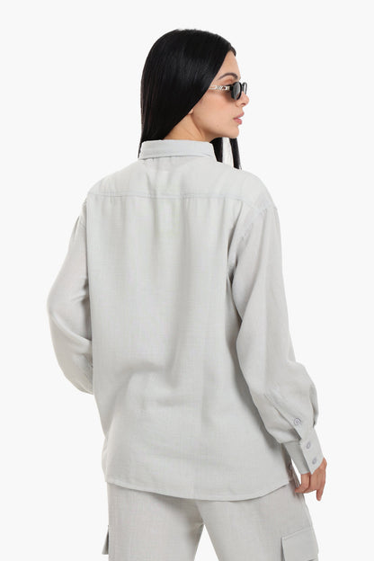 Lounge Shirt with Buttoned Slit