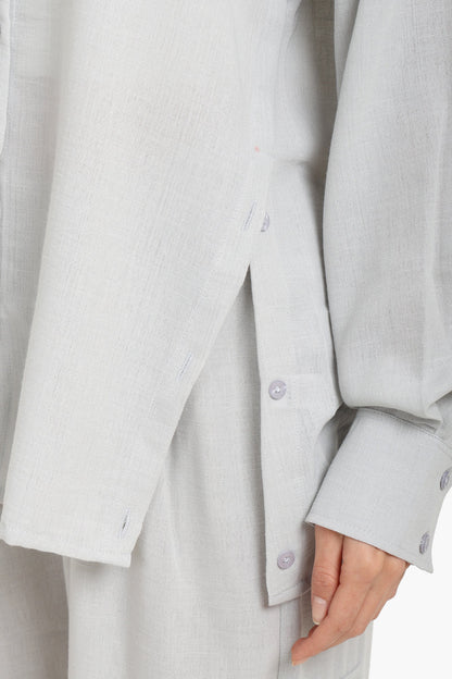 Lounge Shirt with Buttoned Slit