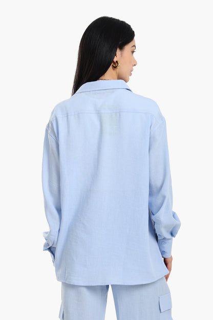 Lounge Shirt with Buttoned Slit