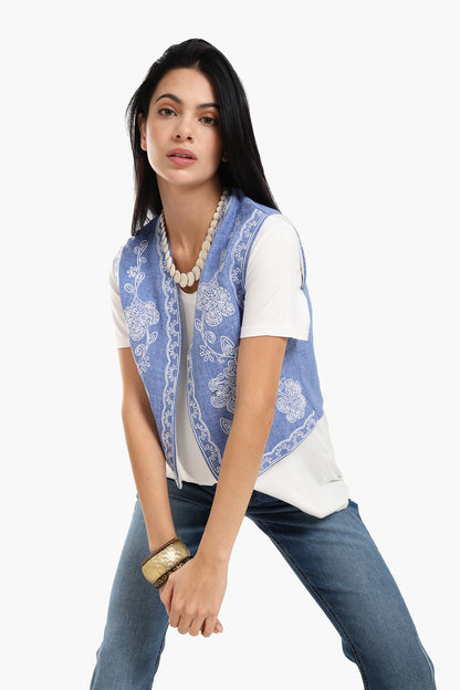 Printed Cropped Vest