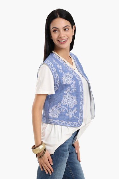 Printed Cropped Vest