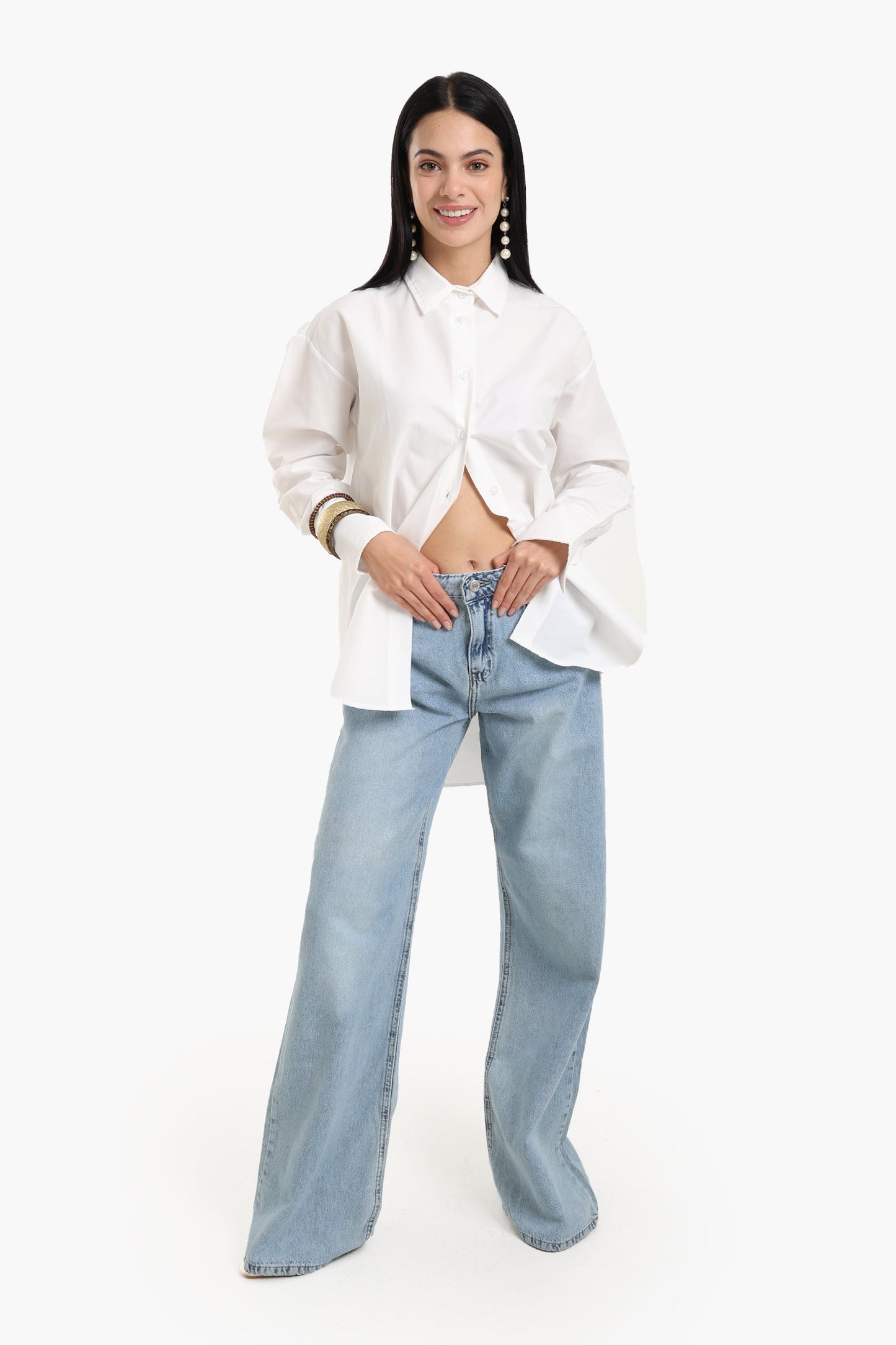 Asymmetrical Viscose Relaxed Shirt