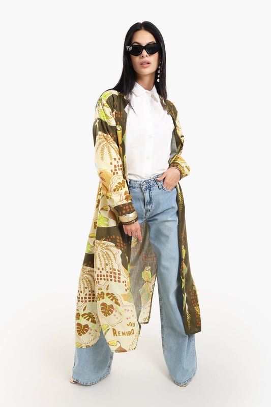 Mandarin Collar Shirt Dress