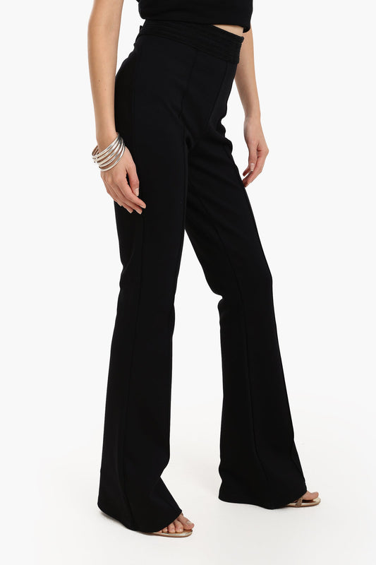 Black High Waist Piping Pants